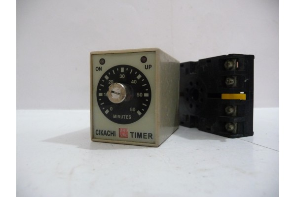 Timer with Base, AH3-1, 0 ~ 60, 240 VAC, CIKACHI Electronics